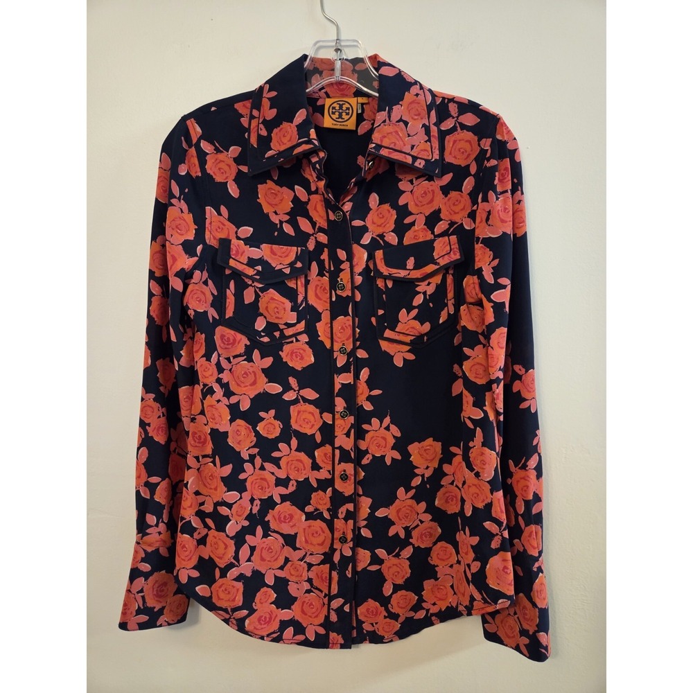 Tory Burch silk blouse-size 2 - Picture 2 of 5